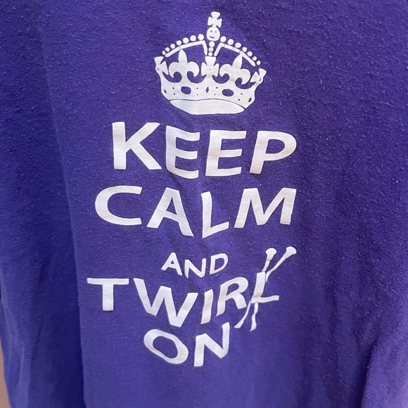 Purple Keep Calm and Twirl On t-shirt SMALL - Picture 2 of 2